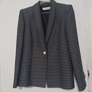 Tahari women's black and white pinstriped suit jacket